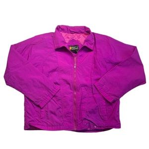 Andy Johns vintage size medium all purple windbreaker collared zip up jacket